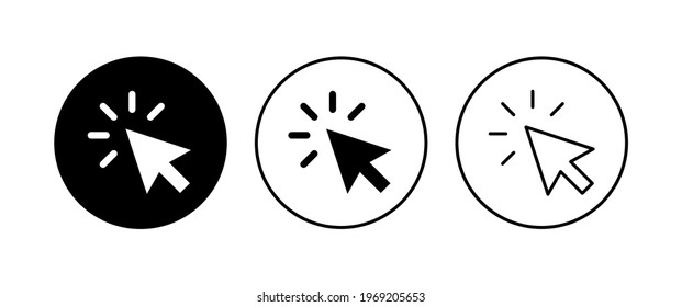 Click icon set. pointer arrow icon. cursor icon vector