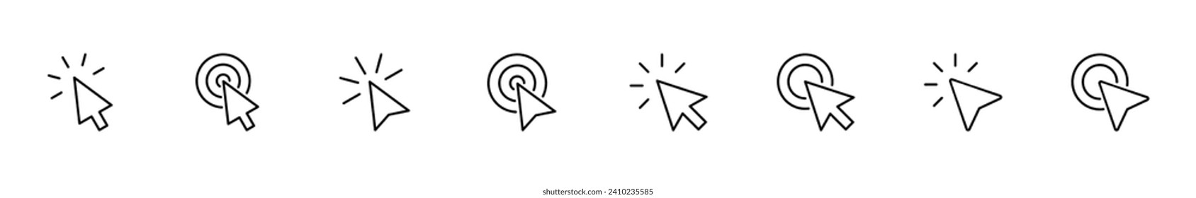 Click icon set. pointer arrow icon. cursor icon vector