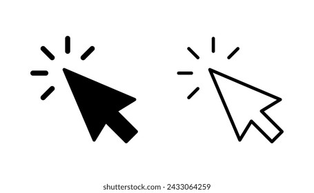 Click icon set. pointer arrow icon. cursor icon vector