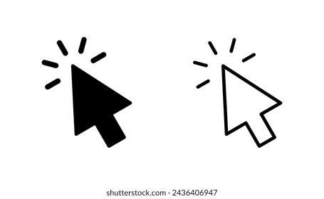 Click icon set. pointer arrow icon. cursor icon vector