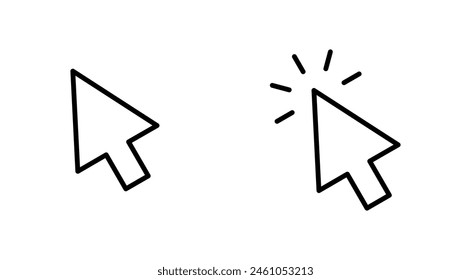 Click icon set. pointer arrow icon. cursor icon vector