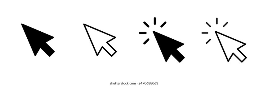 Click icon set. pointer arrow icon. cursor icon vector