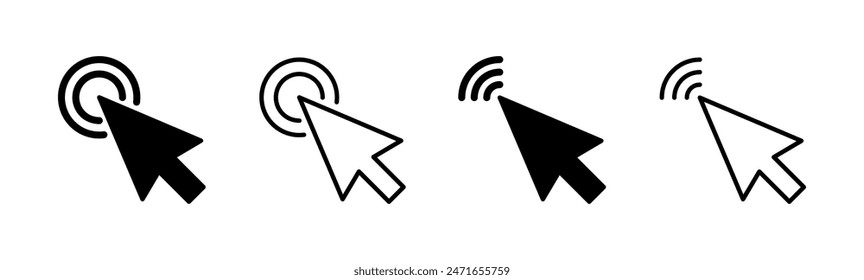 Klicken-Symbol eingestellt. Zeigerpfeil-Symbol. Cursor-Symbol Vektorgrafik