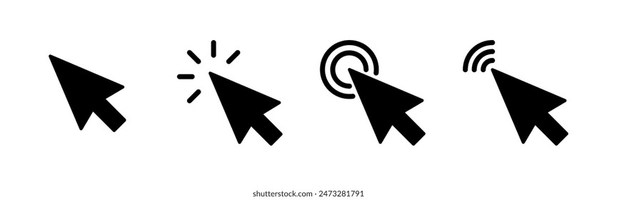 conjunto de iconos de Hacer clic. icono de flecha de puntero. icono de cursor Vector