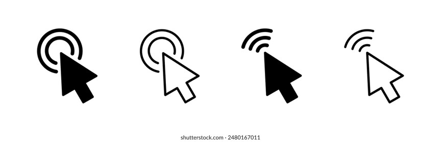 Click icon set. pointer arrow icon. cursor icon vector