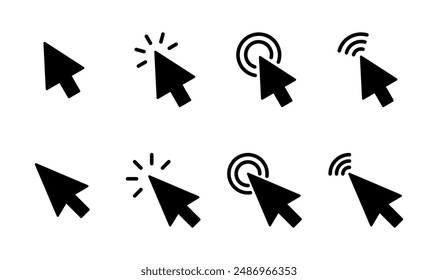 Click icon set. pointer arrow icon. cursor icon vector