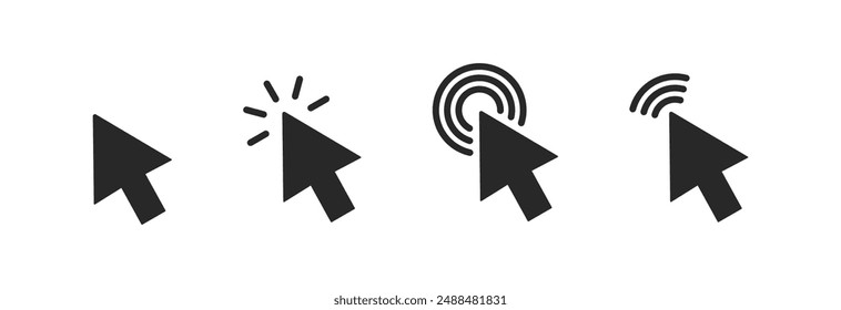 Click icon set. pointer arrow icon. cursor icon vector.