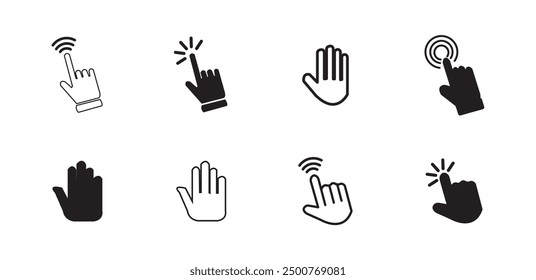 Click icon set. pointer arrow icon. cursor icon vector