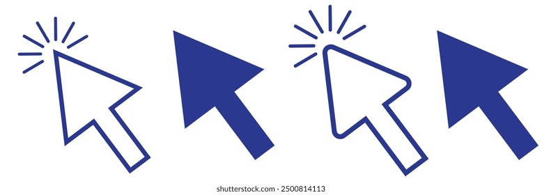 Click icon set. pointer arrow icon. cursor icon vector