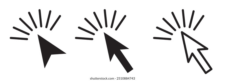 Click icon set. pointer arrow icon. cursor icon vector