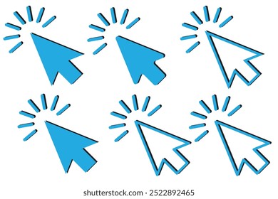 Click icon set. pointer arrow icon. cursor icon vector