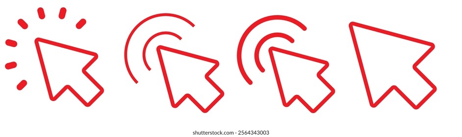 Click icon set. pointer arrow icon. cursor icon vector
