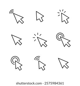 Click icon set. pointer arrow icon. cursor icon vector