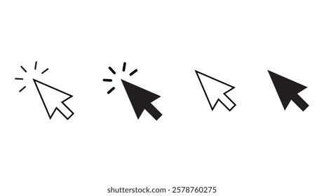 Click icon set. pointer arrow icon. cursor icon. vector illustration,