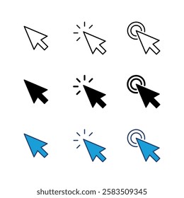 Click icon set. pointer arrow icon. cursor icon vector