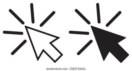 Click icon set. pointer arrow icon. cursor icon vector.