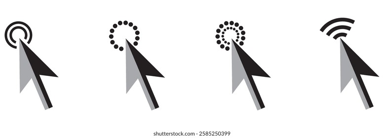 Click icon set. pointer arrow icon. cursor icon vector