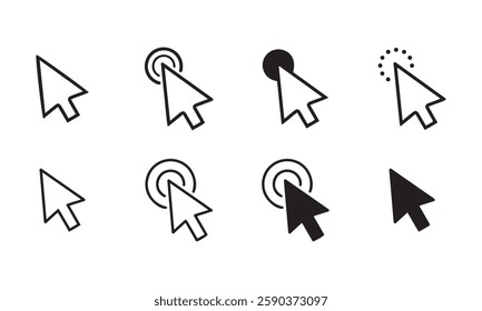 Click icon set. pointer arrow icon. cursor icon vector