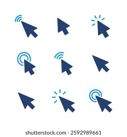 Click icon set. pointer arrow icon. cursor icon vector