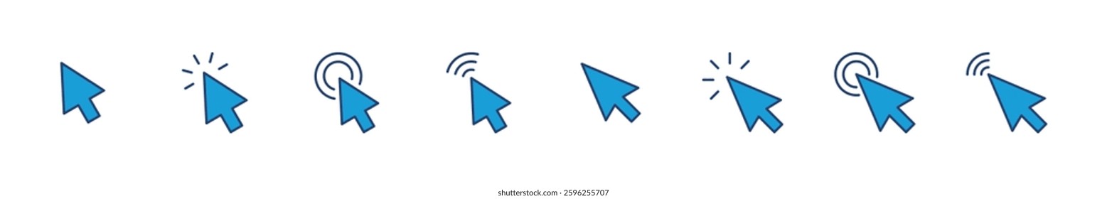 Click icon set. pointer arrow icon. cursor icon vector
