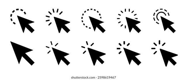 Click icon set. pointer arrow icon. cursor icon vector