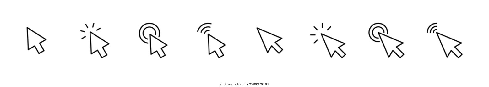 Click icon set. pointer arrow icon. cursor icon vector