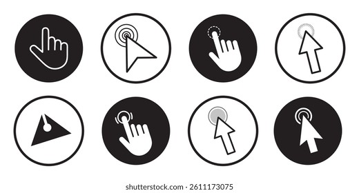 Click icon set. pointer arrow icon. cursor icon vector