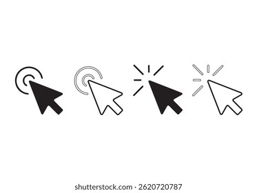 Click icon set. pointer arrow icon. cursor icon vector