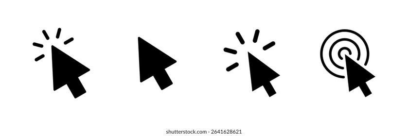Click icon set. pointer arrow icon. cursor icon vector