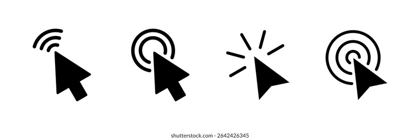 Click icon set. pointer arrow icon. cursor icon vector