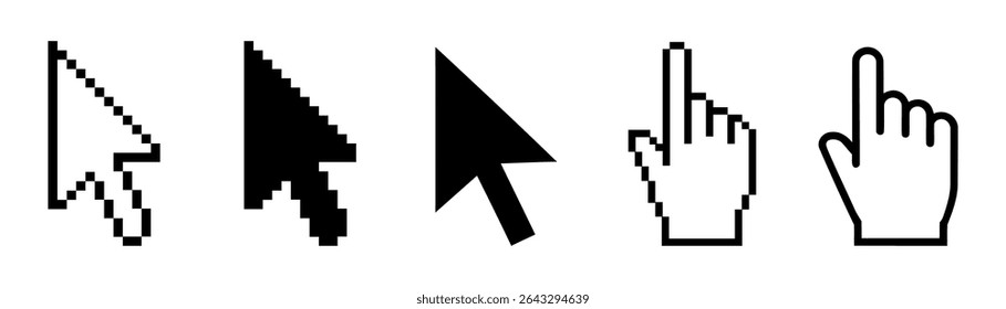Click icon set. pointer arrow icon. cursor icon vector