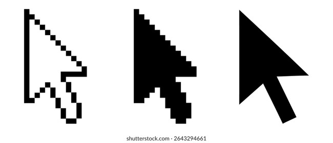Click icon set. pointer arrow icon. cursor icon vector
