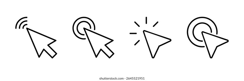 Click icon set. pointer arrow icon. cursor icon vector