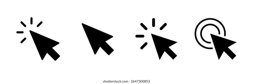 Click icon set. pointer arrow icon. cursor icon vector