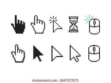 Click icon set. pointer arrow icon. cursor icon vector