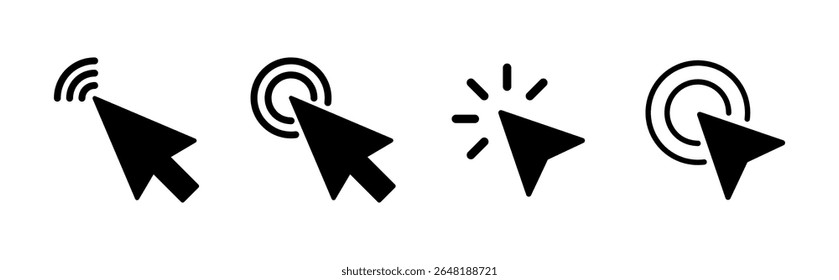 Click icon set. pointer arrow icon. cursor icon vector