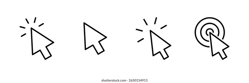 Click icon set. pointer arrow icon. cursor icon vector