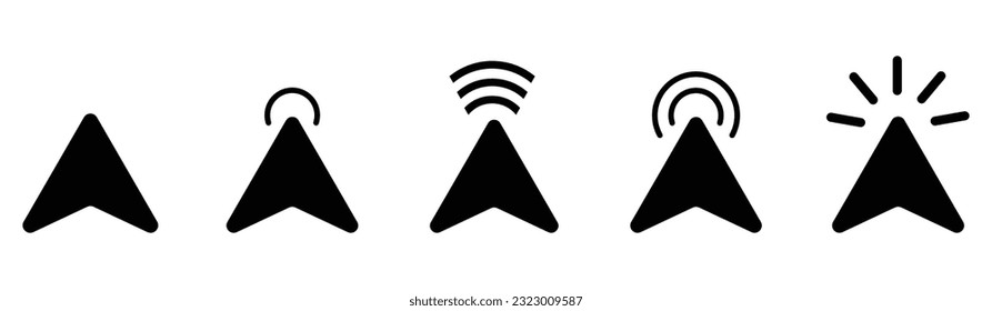 Click icon set, pointer icons set flat trendy design