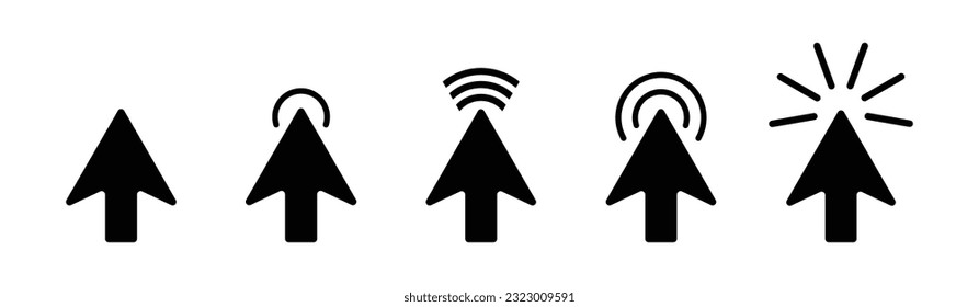 Click icon set, pointer icons set flat trendy design