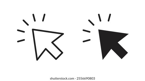 Click icon set in Thin line black color.