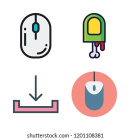 click icon set. vector set about download, finger and mouse icons set.