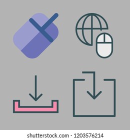 click icon set. vector set about download and mouse icons set.