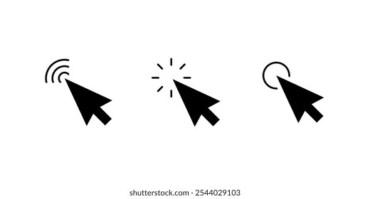 Click icon set. Vector illustration.