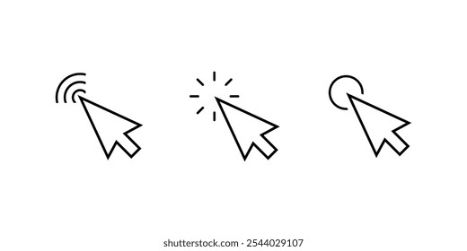 Click icon set. Vector illustration.