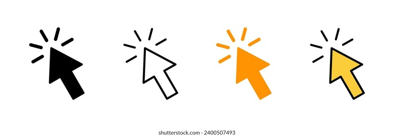 Click icon set vector. pointer arrow sign and symbol. cursor icon