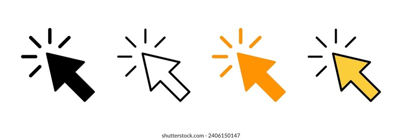Click icon set vector. pointer arrow sign and symbol. cursor icon
