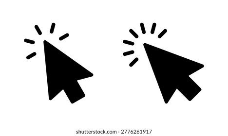 Click icon set vector. pointer arrow sign and symbol. cursor icon