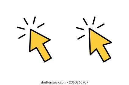Click icon set for web and mobile app. pointer arrow sign and symbol. cursor icon