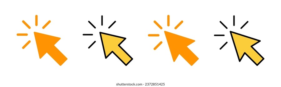 Click icon set for web and mobile app. pointer arrow sign and symbol. cursor icon