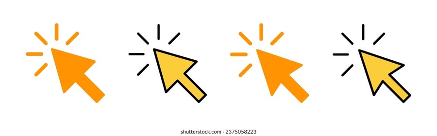 Click icon set for web and mobile app. pointer arrow sign and symbol. cursor icon